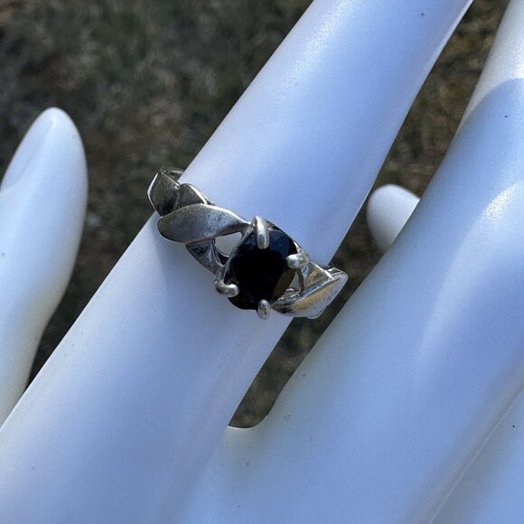 VTG Jay King DTR Sterling 925‎ Black Spinel Ring Size 7 Oval Shape 2.7g - Picture 2 of 11